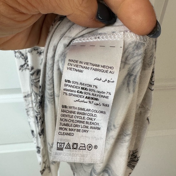 Soma Cool Nights Tank Sleepshirt Tropical Toile Ivory (Size XS) - Picture 7 of 7